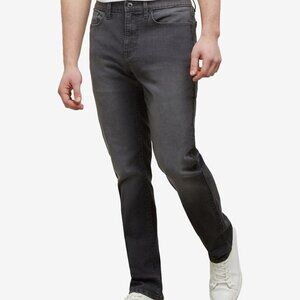 Kenneth Cole Men's Dark Wash Black Regular Straight-Fit Stretch Jeans Size 44X32